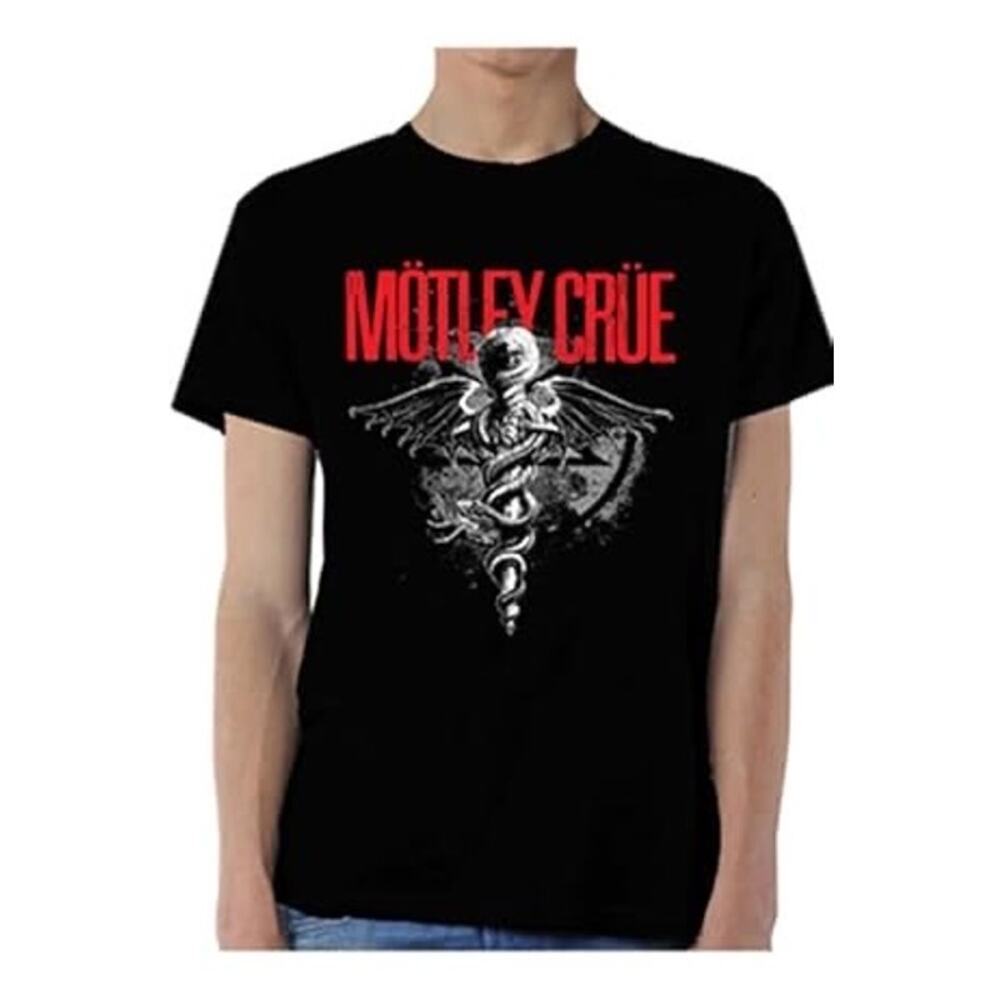 Mötley Crüe TShirt Men’s Small Black 2020 Band Tee Global Merch Caduceus Graphic